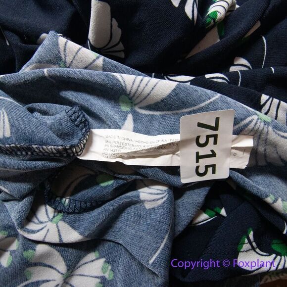 ELOQUII Navy Blue Petal Pusher Floral Tie Neck Long Sleeve Midi Dress, size 16 - Picture 13 of 14